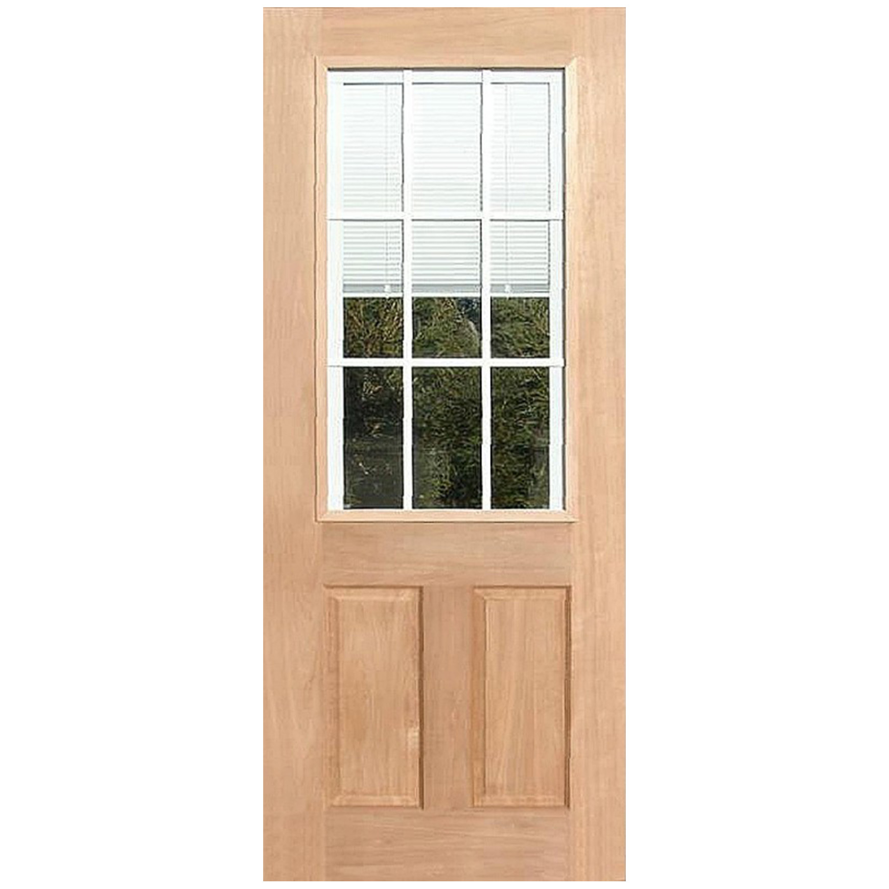 Half French 9L 2P Solid Timber Door with Venetian