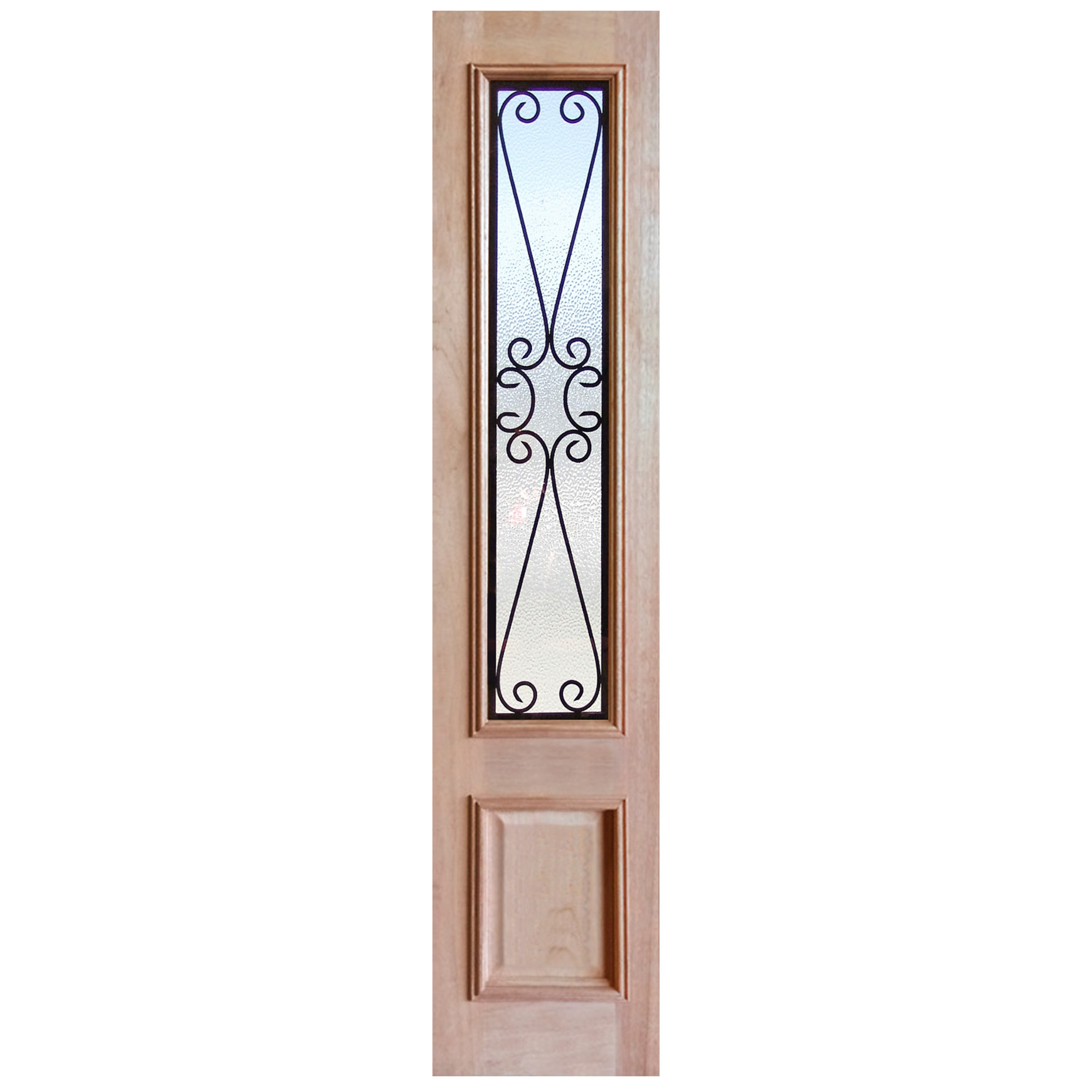 Wrought Iron Solid Timber Sidelight