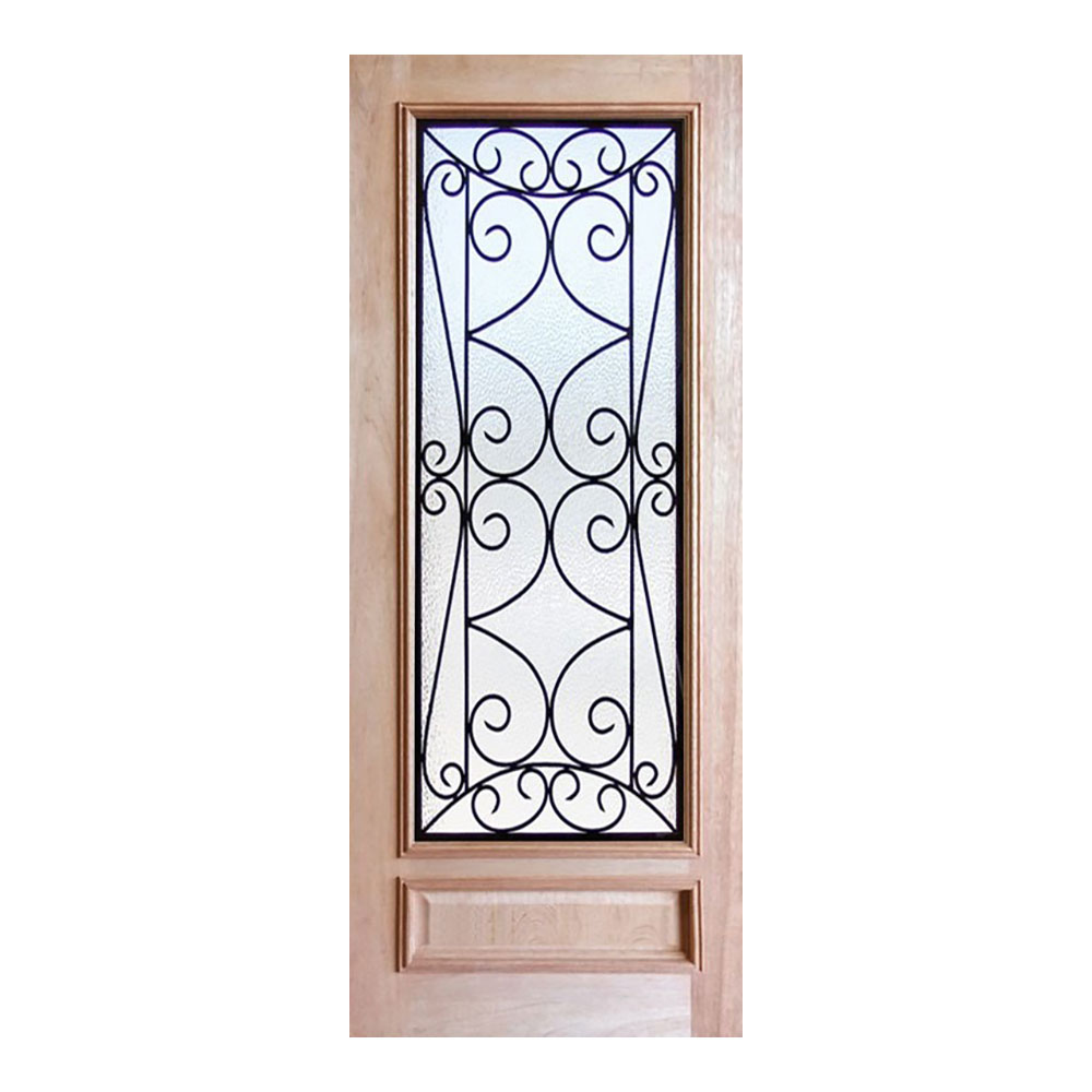Wrought Iron Solid Timber Door Long