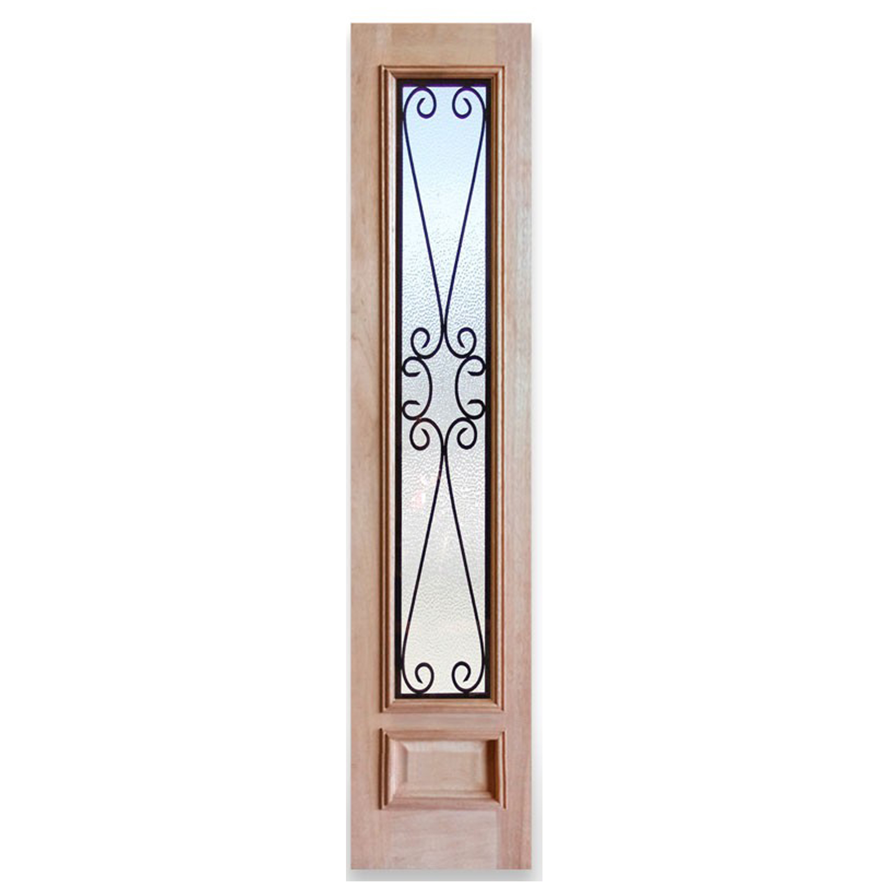 Wrought Iron Solid Timber Sidelight Long
